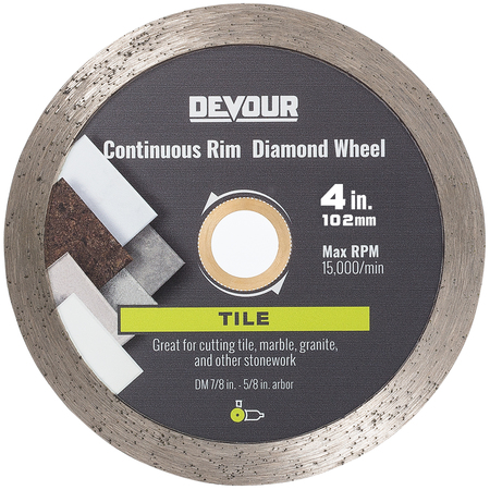 DEVOUR 4" Tile Metal Bond Continuous Rim Blade MB040CT